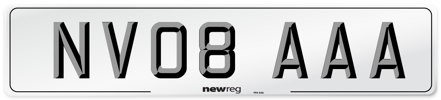 NV08 AAA Number Plate from New Reg